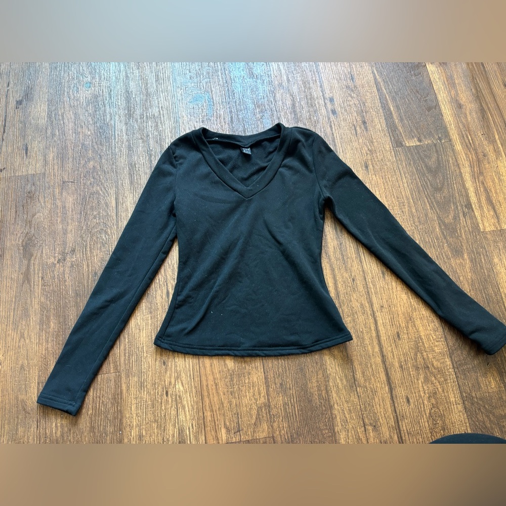 SHEIN Classic Black V-Neck Blouse